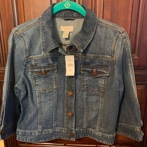 LOFT 3/4 sleeve jean jacket NWT